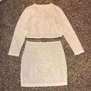 Crop top/high waist skirt combo